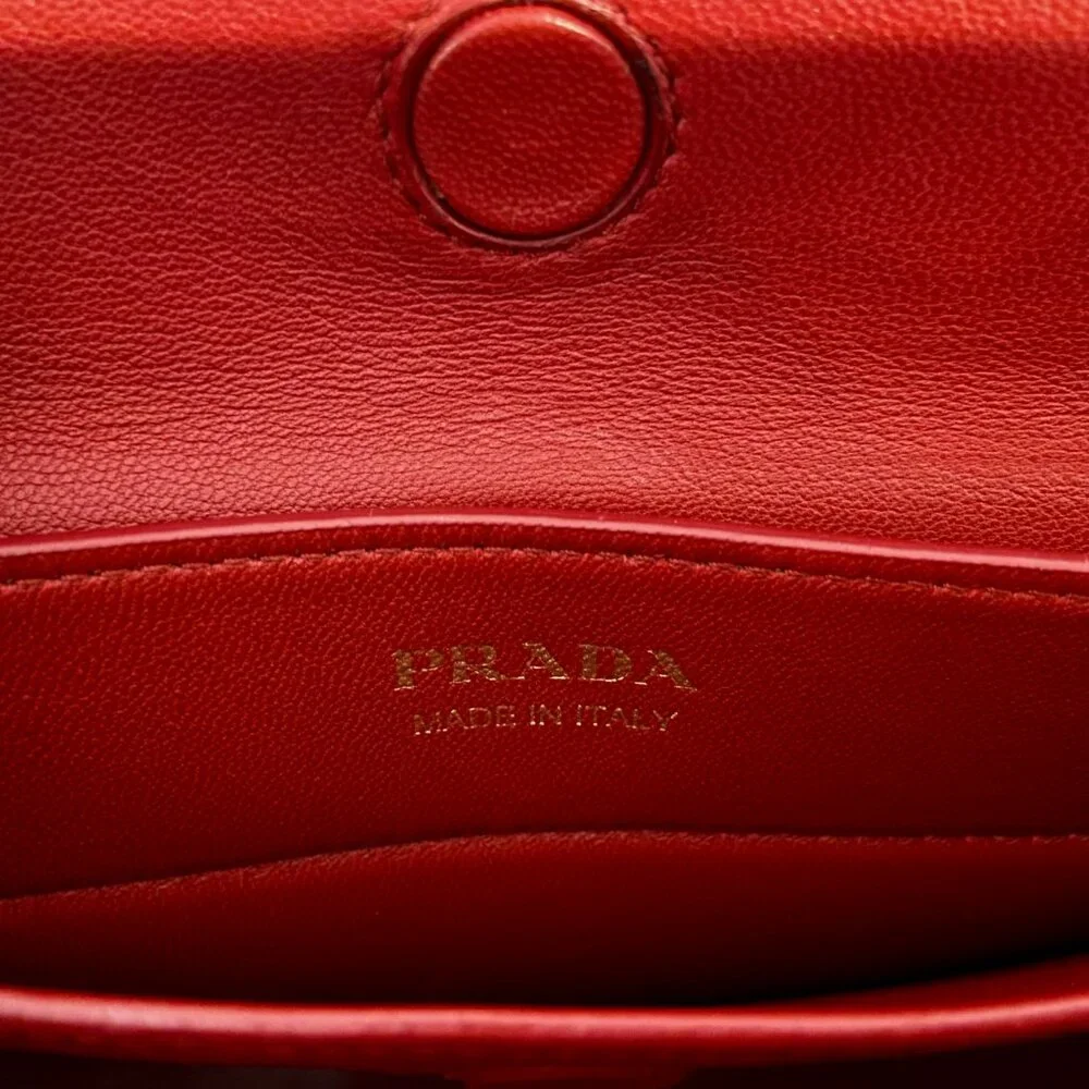 Prada Medium Saffiano Double Bag in Black / Red
